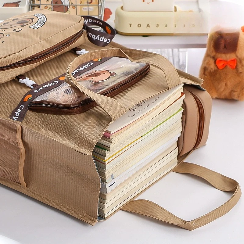 حقيبة إضافية، حقيبة أقلام، حقيبة تخزين قماشية، مؤسسة تدريب، صندوق قرطاسية كيبارابا من القماش البسيط #4