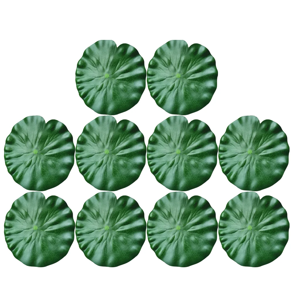 10pcs Lotus Leaf Artificial Leaves Decorative Leaf Performance Party Ornament Fish Tank Pond Lotus Leaf (20cm)