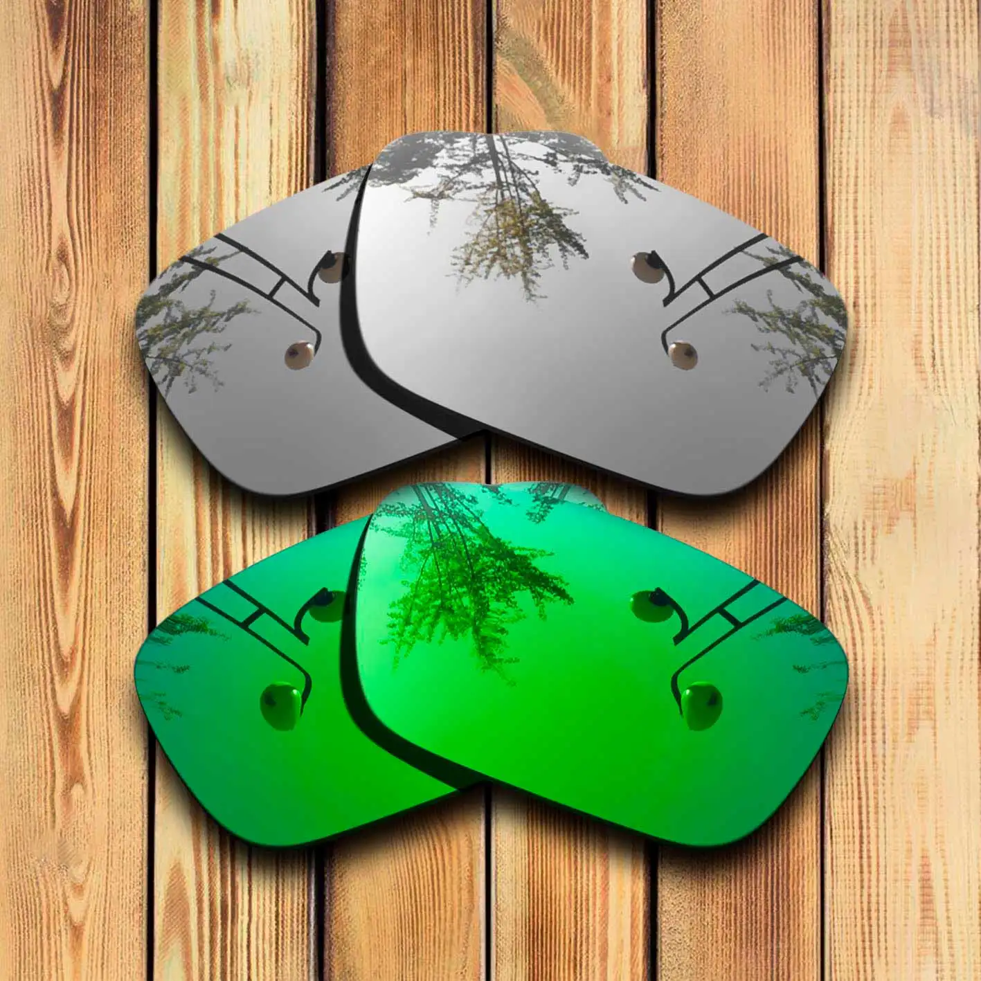 

100% Precisely Cut Polarized Replacement Lenses for jury Sunglasses Chrome & Green Combine Options