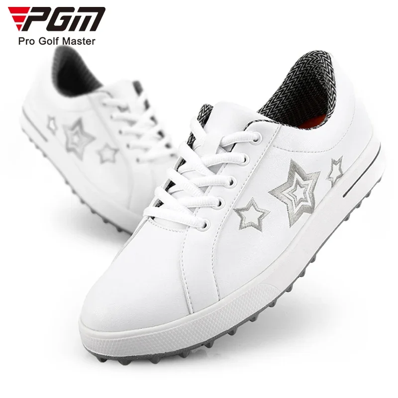 PGM Korean Women Golf Shoes Leisure Fixed Nail Waterproof Sneakers Women Non-Slip Small White Girls Sports Shoes XZ113