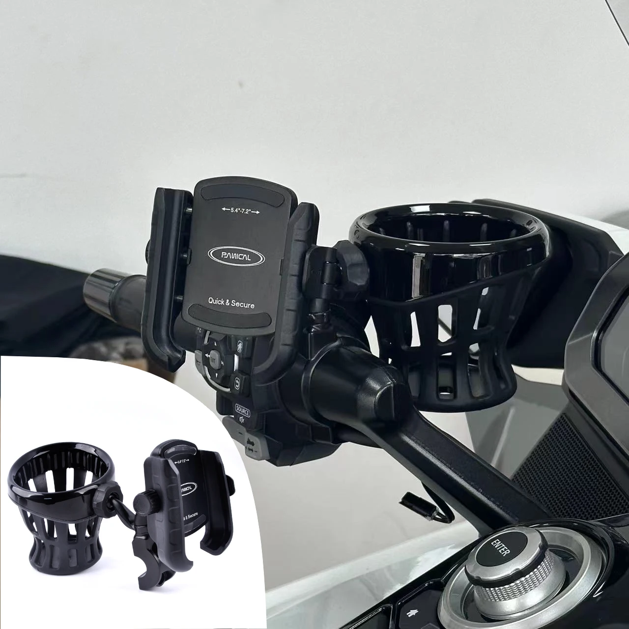 PANICAL for Honda Golden Wing GL1800 GL1500 Motorcycle Handle Adapter Water Cup Cup Holder Handle Holder Navigation Bracket