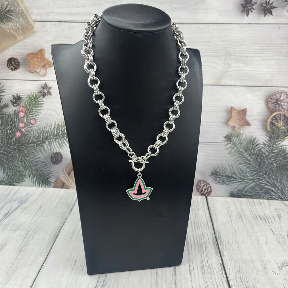 Sisters Party Alpha Pink Green Ivy Pendant Bracelet Necklace Set