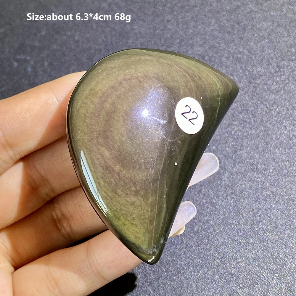 Natural Rainbow Obsidian Crystal Moon Raw Mineral Specimen, Polished Rough Stone Desktop Ornament Home Decor Gifta