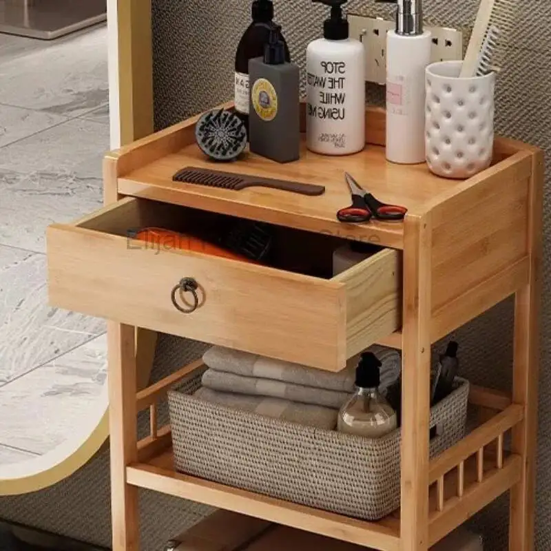 

Medical Wood Cart Salon Rolling Trolley Wheels Salon Trolley Beauty Equipment Muebles Peluqueria Commercial Furniture YN50ST