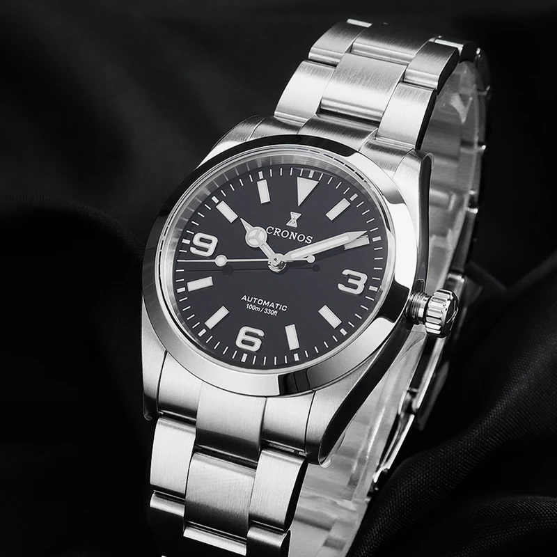 Cronos EX Mechanical Men Watch 36mm 39mm PT5004 Automatic Sapphire Glass Bushed Bracelet 10ATM Gradual Dial L6031M
