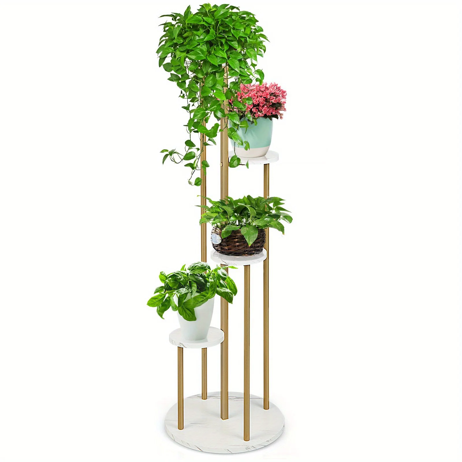 

4 Tier Tall Steel Plant Stand Indoor Corner Display Rack Flower Holder Shelf