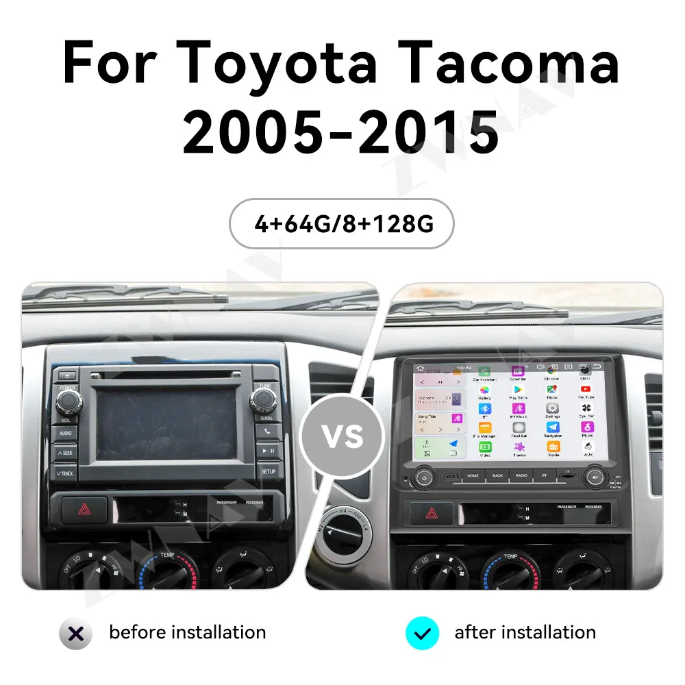 9'' For Toyota Tacoma 2005-2015 Android14 Car Radio Auto Touch Screen GPS Navigation Wireless Carplay Stereo Multimedia Player