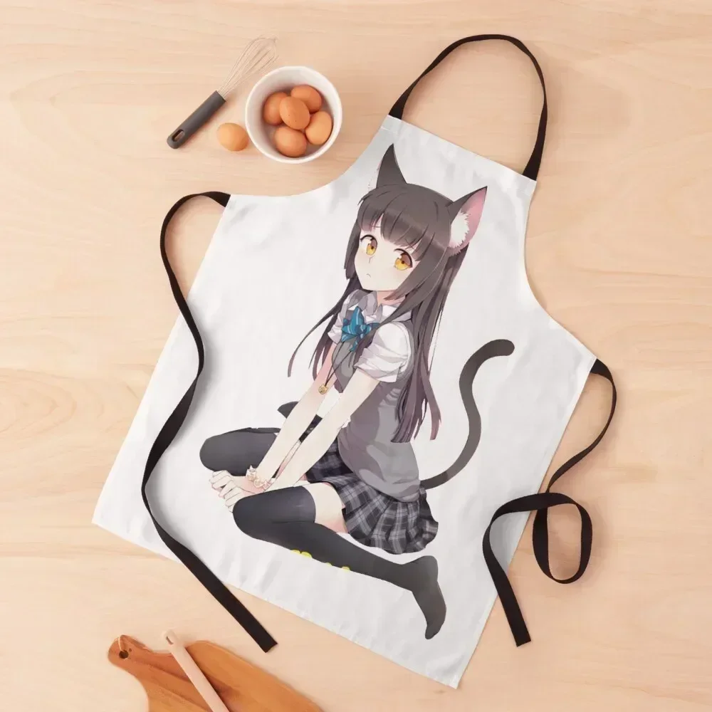 

Anime Cat Girl Apron Men gift Manicurists barber uniform Kitchen And Household Goods Apron