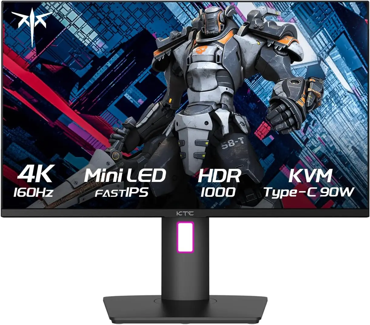 

KTC 27 Inch 4K Gaming Monitor, Mini LED Monitor, Fast IPS, HDR1000, Built-in Speakers, HDMI2.1, DP1.4, Type-C 90W, 160Hz/144Hz C