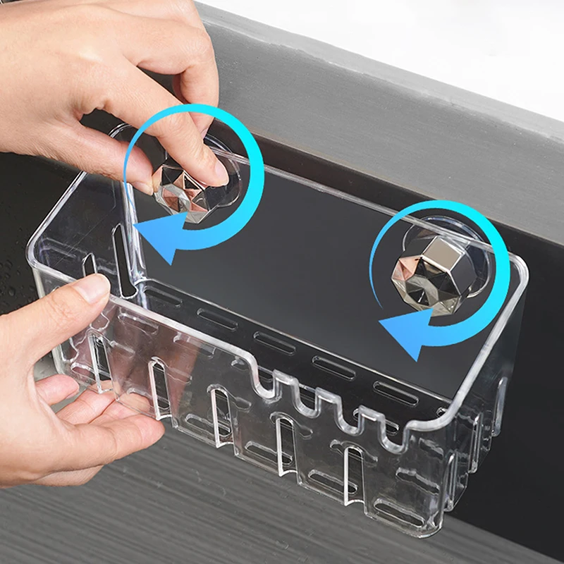 Suction Cup Sink Rack Faucet Drain Rack Multifunctional Basket Kitchen Sponge Rack Punch-free Organizer