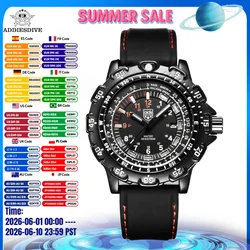 ADDIESDIVE Outdoor Sports Luminous Tube Quartz Wrist Watches 50M waterproof Men Black Silicone Watch Clock Men's watch