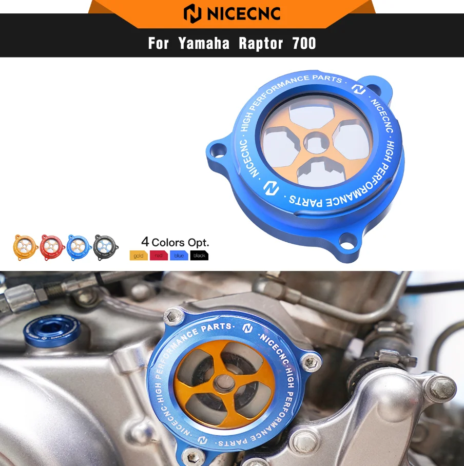 NICECNC For Yamaha Raptor 700 2006-2024 Engine Oil Filter Clear Cover For Yamaha RAPTOR 700R YFM 700 700R ATV Accessories