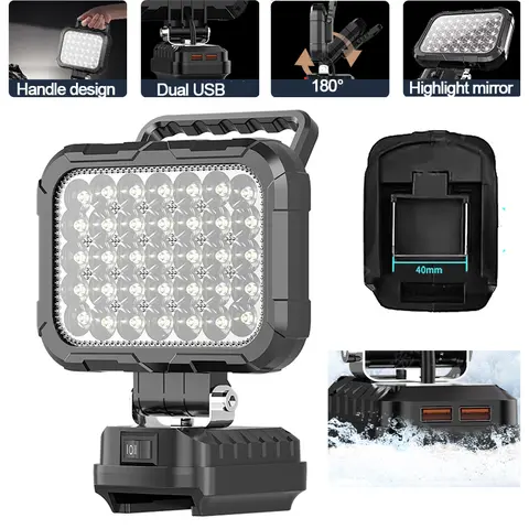 Makita 배터리 라이트 용 5 인치 무선 LED 작업 램프 18V 랜턴 작업 사이트 조명 캠핑 손전등 비상 조명 Makita 배터리 라이트 용 5 인치 무선 LED 작업 램프 18V 랜턴 작업 사이트 조명 캠핑 손전등 비상 조명