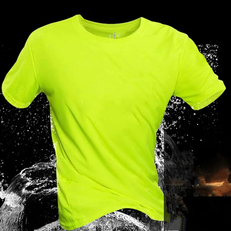 Men's Quick Dry Short Sleeve Gym Running Moisture Wicking Round Neck T-Shirt Training Exercise Gym Sport Shirt Tops Lightweight image 2