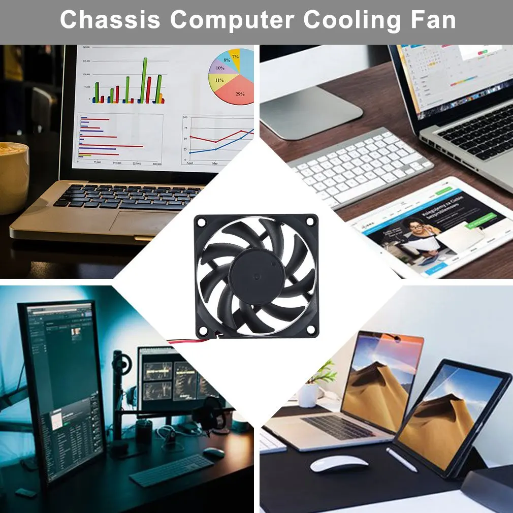 2024 Nieuwe Cpu Koelkoeler Ventilator Radiator Voor Computer 7Cm Stille Koelventilator Energiebesparende Computer Accessoires