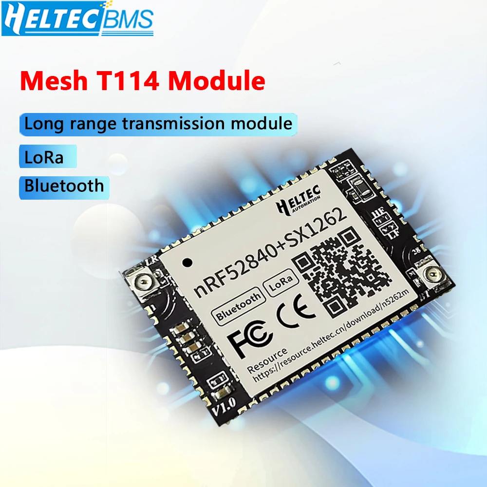 

Модуль сетчатого угля Heltec Местластичный трекер T114 LoRaWAN nRF52840 SX1262 LoRa BLE Arduino Низкая мощность 3 ~ 10 км Диапазон передачи