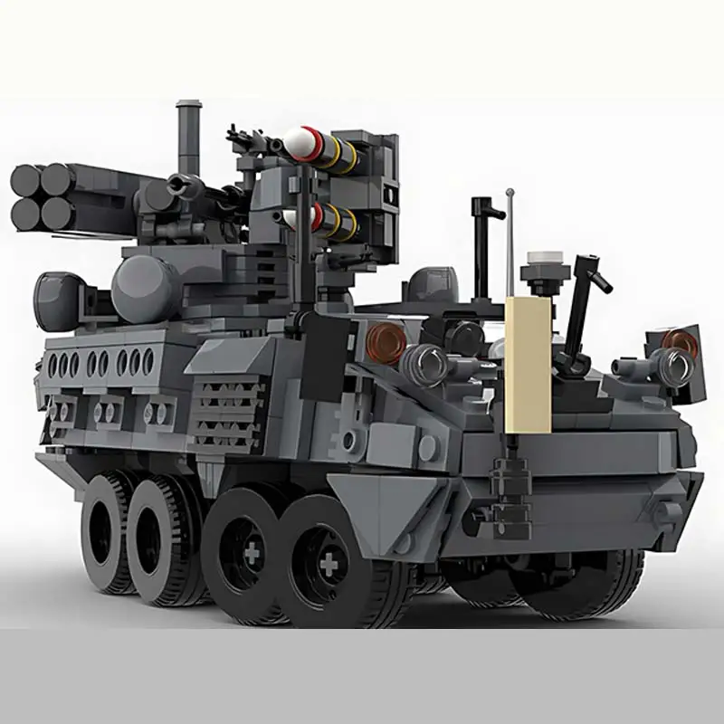 Hot Selling Short-Ranged Air-Defence Missile Vehicle Building Blocks Model Army Tactical Weapons Bricks Children's Christmas Toy