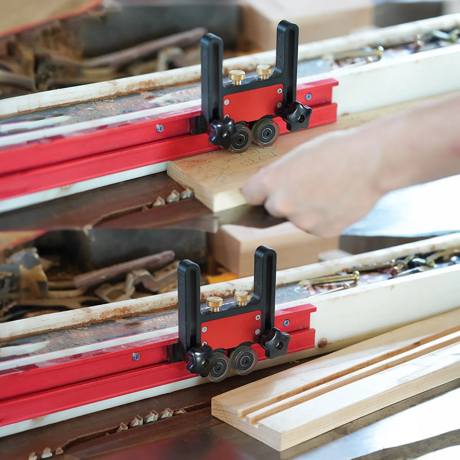 Настольная пила, ролик, настольная пила, деревообрабатывающий ролик, двойное колесо, раздвижной ролик для подачи, вспомогательный инструмент