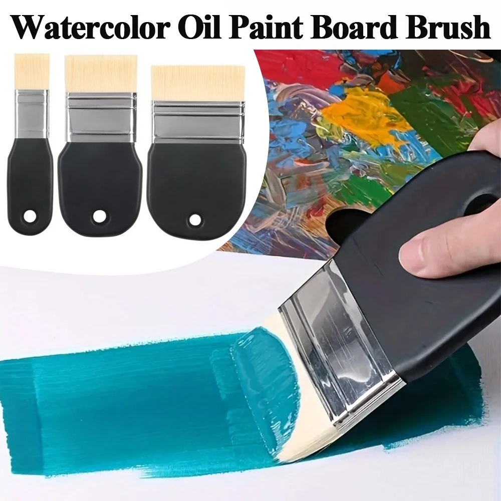 1/3pcs Board Brush Nylon Paint Brush Wooden Painting Brush for Gouache Watercolor Oil Paint Acrylic Wall Painting Art Supplies