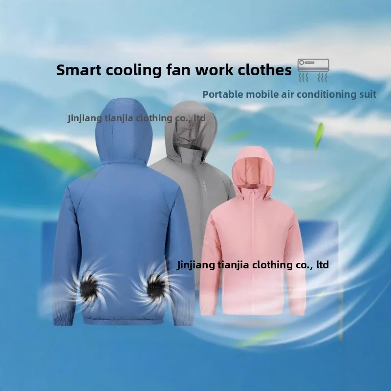 Wearable Cooling Air Conditioning Suit Lightweight Fan Coat Heatstroke Prevention Apparel for High Temperature Workplace