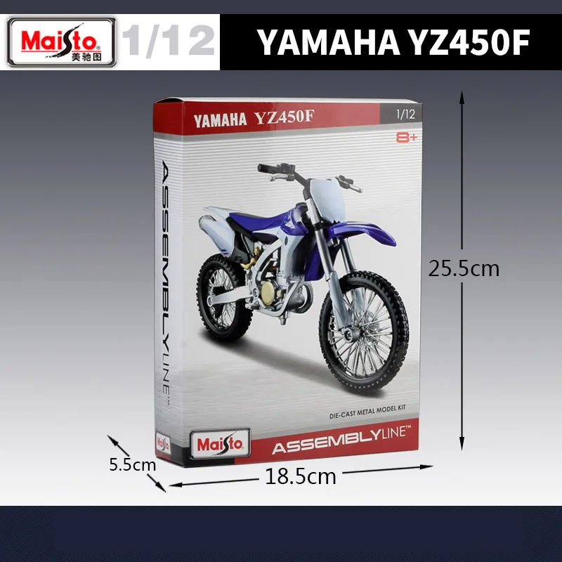 نسخة التجميع Maisto 1:12 ياماها YZ450F نموذج موتوسيكل خليط معدني لعبة موتوسيكل هدايا للاطفال