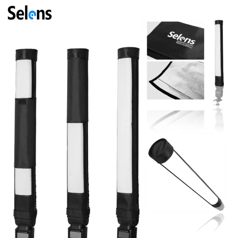 Selens Hot Shoe Flash Strip Diffuser Foldable Bar Softbox Reflector Speedlite Stick light Photo Studio Kits Photography Props