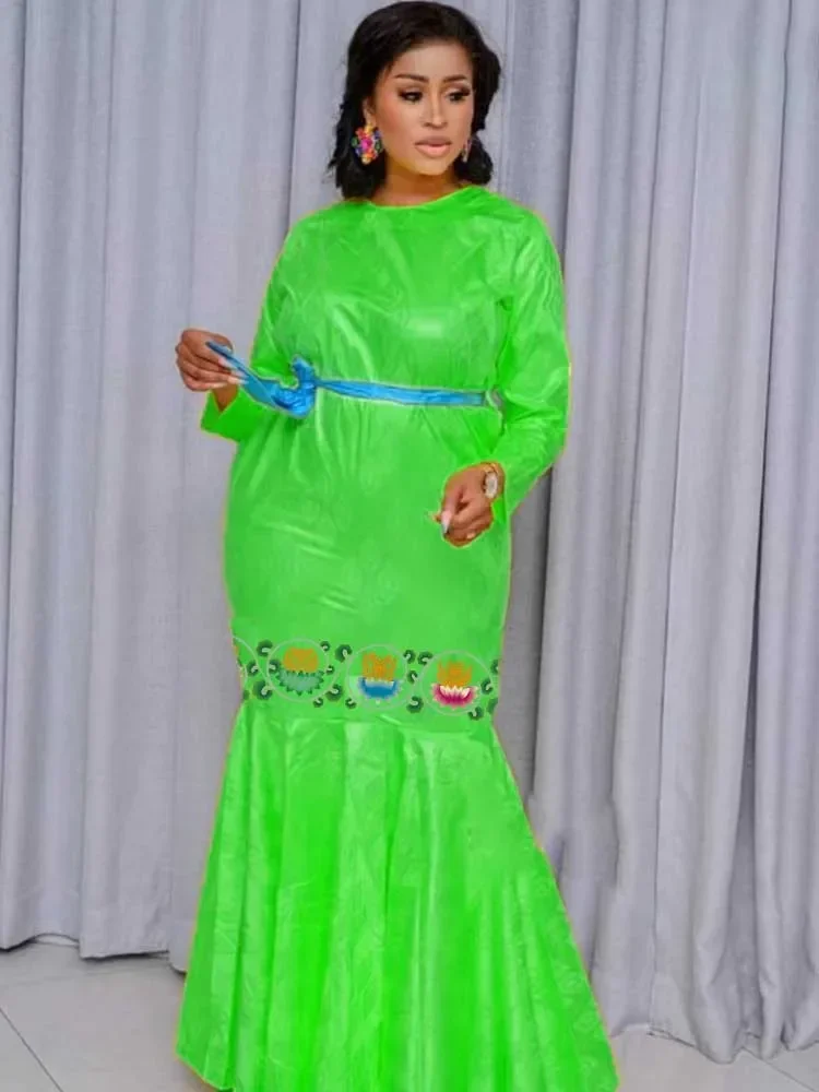 Curvy Plus Size Bazin Riche Dashiki Dress Aso Ebi Boubou Kaftan Women Wedding Guest Eid Ceremony Long Evening Maxi Gown