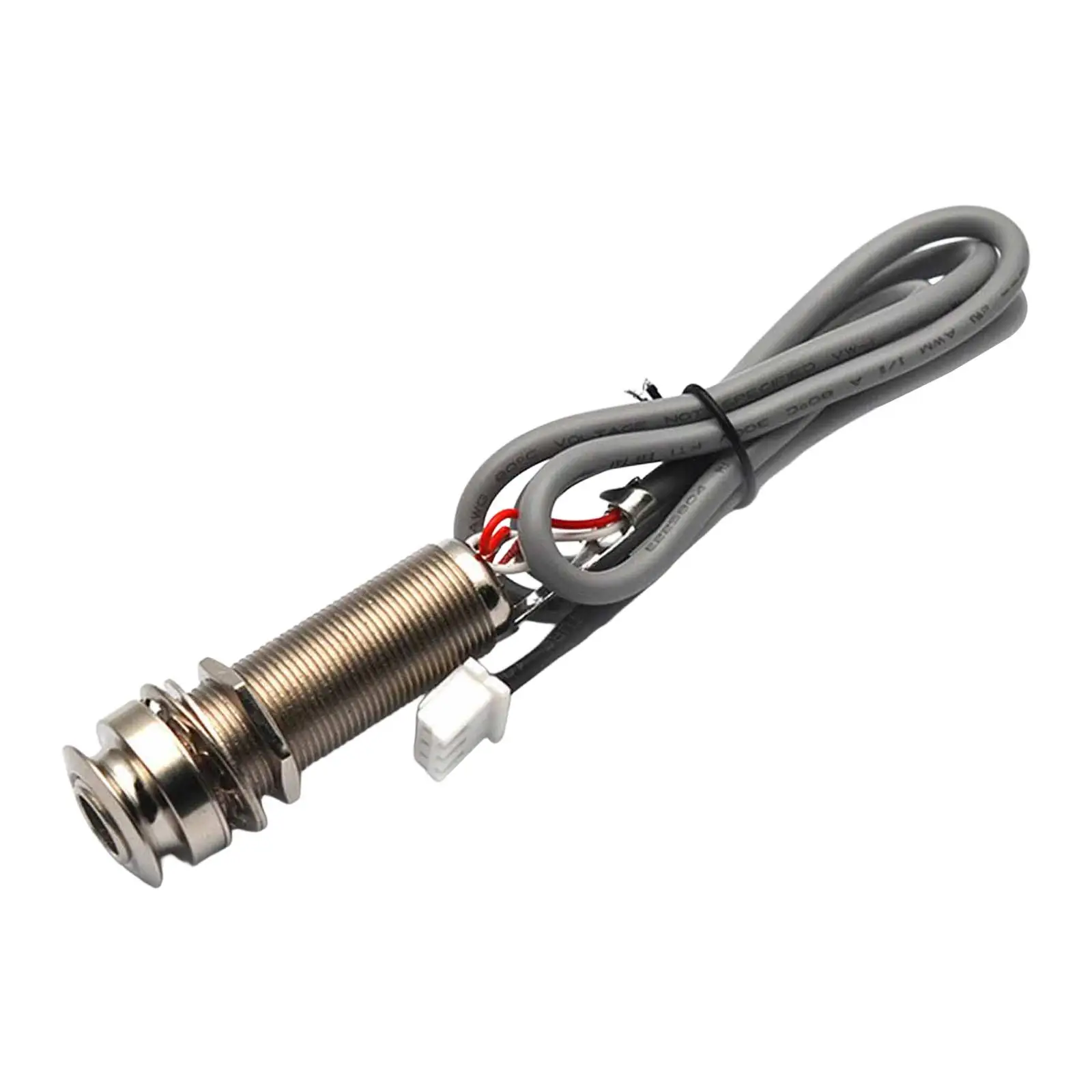 Acoustic Electric Guitar Mono Endpin Output Jack Wire,3 Pin Plug Replacement,6.35mm for Pickup Active Preamp Electronics