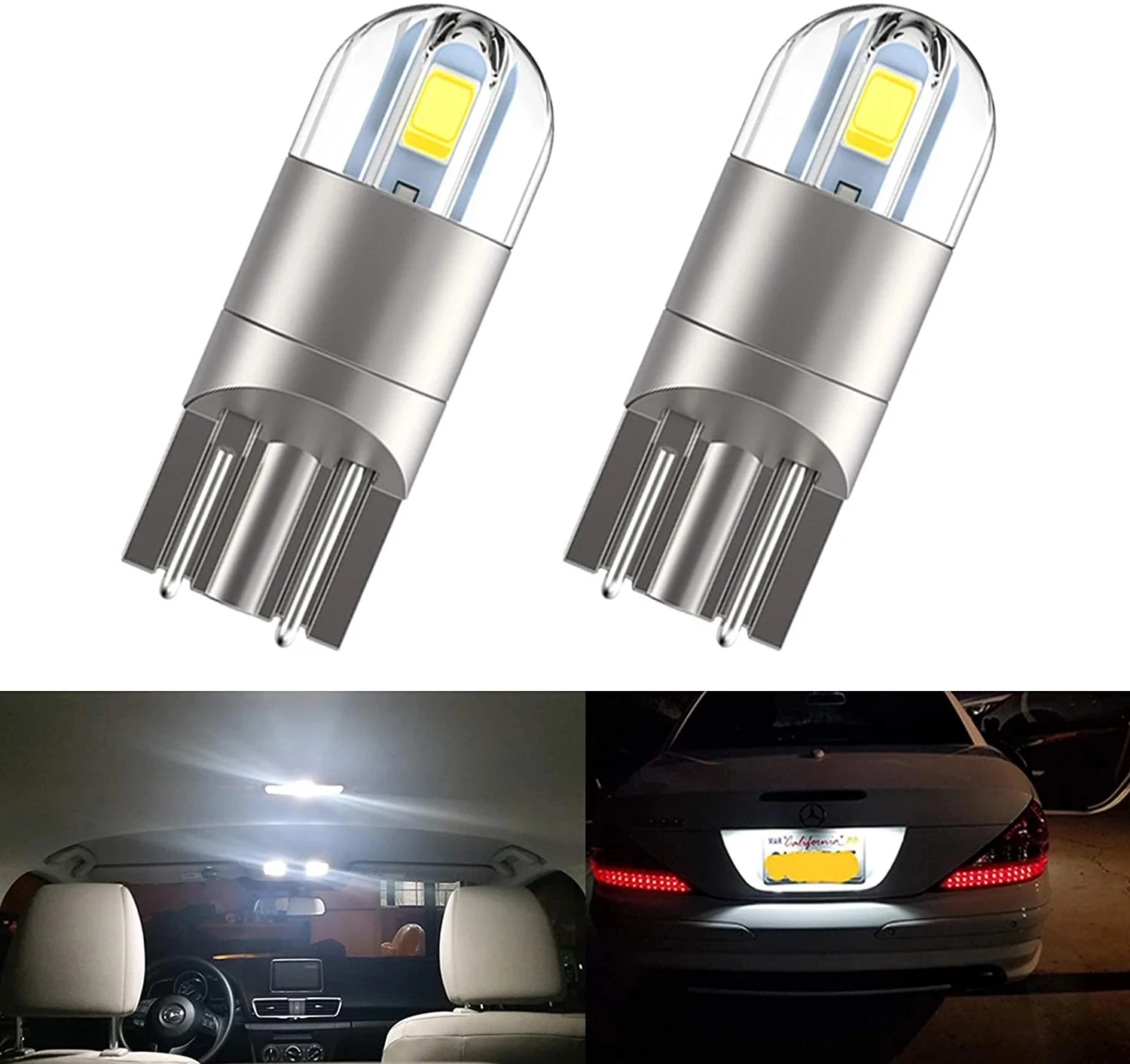 2pcs Car Light W5W T10 LED 192 501 Tail Side Bulb 3030 SMD Marker Lamp WY5WCanbus Auto Styling Wedge Parking Dome Light DC 12