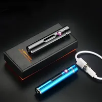 Mini Touch Sensing USB Charging Pulse Lighter Electric Double Arc Flameless Lighters Metal Windproof Lighters Men's Gadget