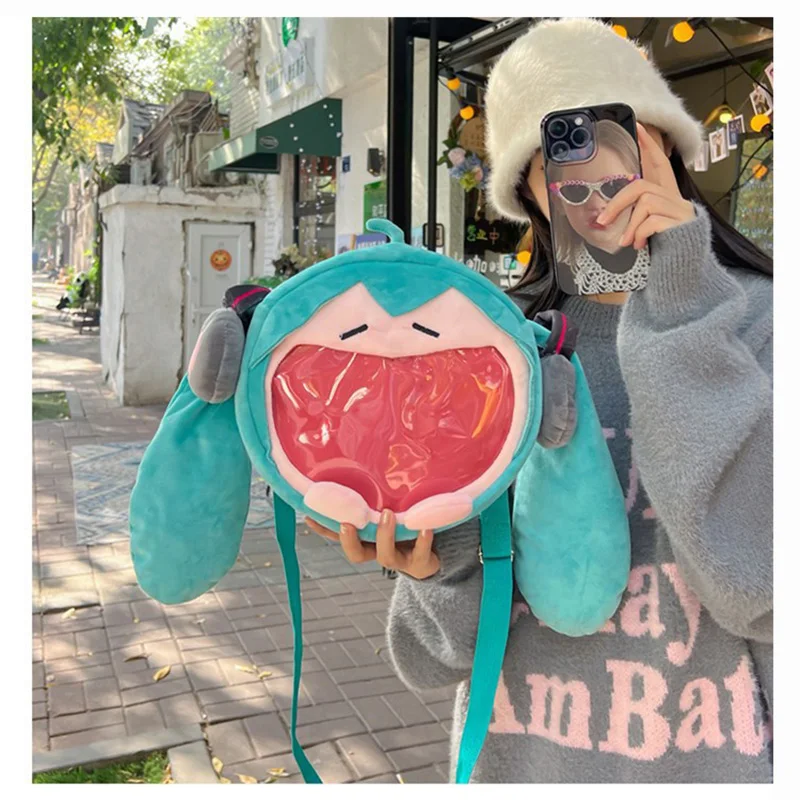 Hatsune Miku Anime Bags for Girls Kawaii Hatsune Miku Anime Figure Plush Stuffed Toys Itabag Shoulder Bag Messenger Bags Gifts