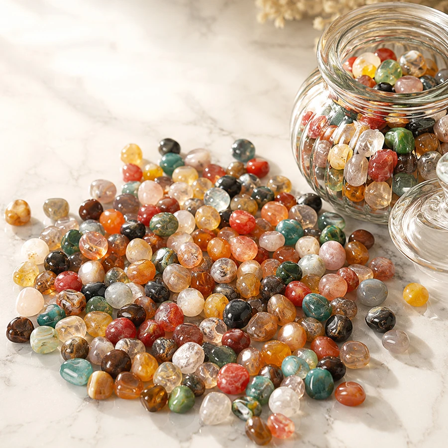 200/400g 1-1.6cm Color Rainflower Stone Bathtub Gardening Flower Pot Landscape Bottom Sand Stone Colored Crystal Craft Stone