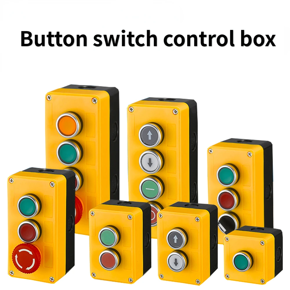 NEW Button switch control box plastic hand-held self starting button waterproof box electrical industrial emergency stop LA38