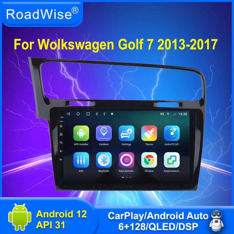 

Roadwise Android 12 Car Radio Carplay For Volkswagen VW Golf 7 2013 2014 2015 2016 2017 Multimedia 4G GPS DSP DVD 2Din Autoradio