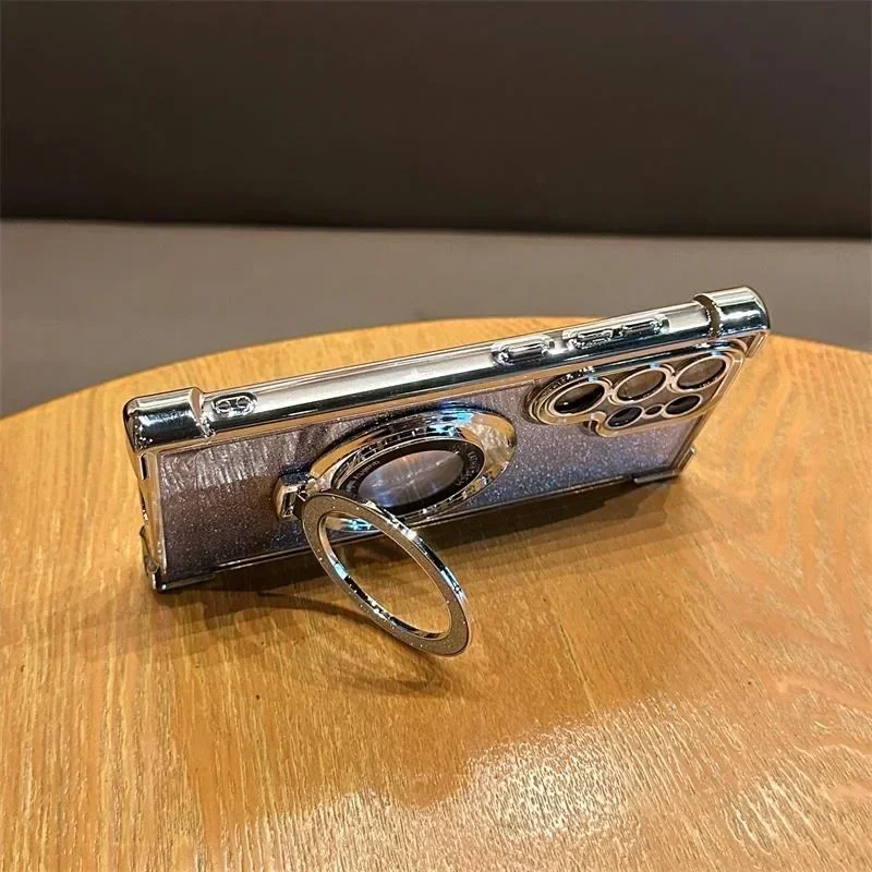 حافظة فاخرة متدرجة لامعة لهاتف سامسونج جالاكسي S25 FE Edge S24 S23 S22 Plus Ultra A17 07 56 36 16 غطاء متين مطلي #2