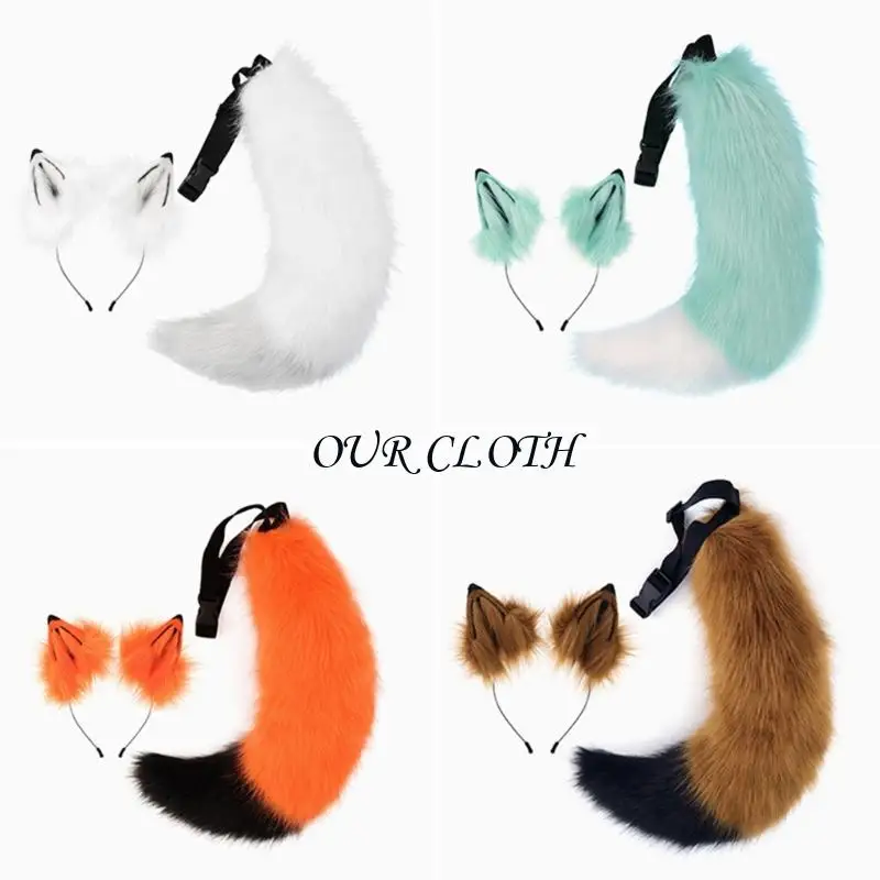 2pcs animal cats arsbelder و faux furs cats tail cosplay foxes costumes y1ac #6