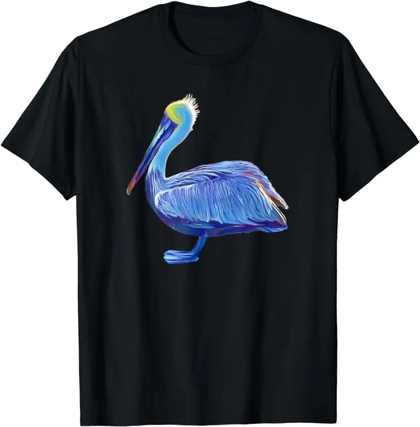 2024 New Painted Pelicans, Coastal Birds, Ocean Beach Beach Art Casual T-shirt