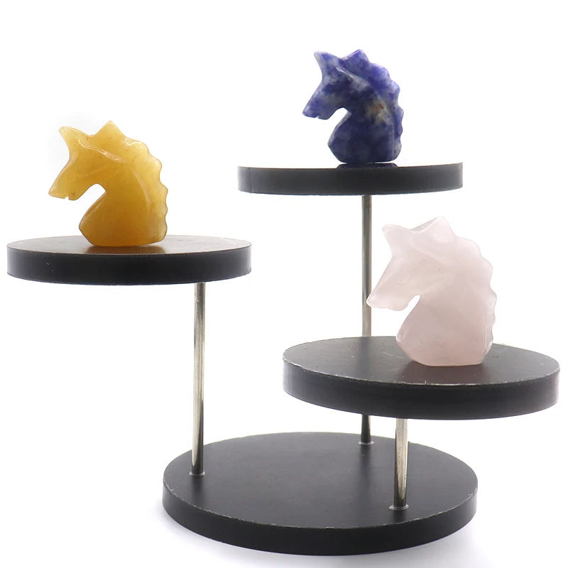 12pcs Natural Crystal Unicorn Carving 23x25mm Healing Stone Energy Jewelry Making DIY Craft Reiki Chakra Meditation Gift