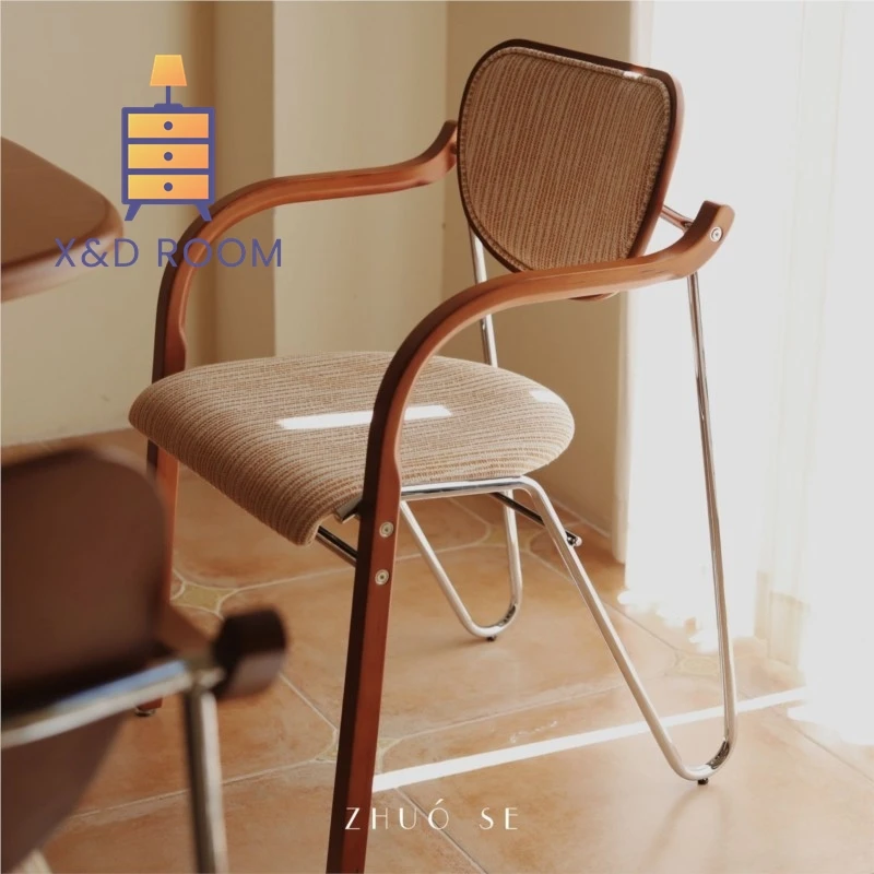 

XD Light Роскошный обеденный стул Домашняя спинка Французский стул из массива дерева Интернет Знаменитый дизайнерский стул в стиле ретро Простой стул со спинкой