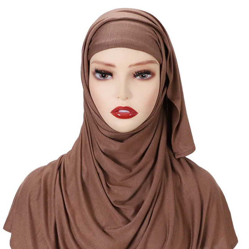 80*175CM European and American Modal Material Bag Turban Muslim Belt Suit Bottoming Hat One Body Scarf Gauze Scarf