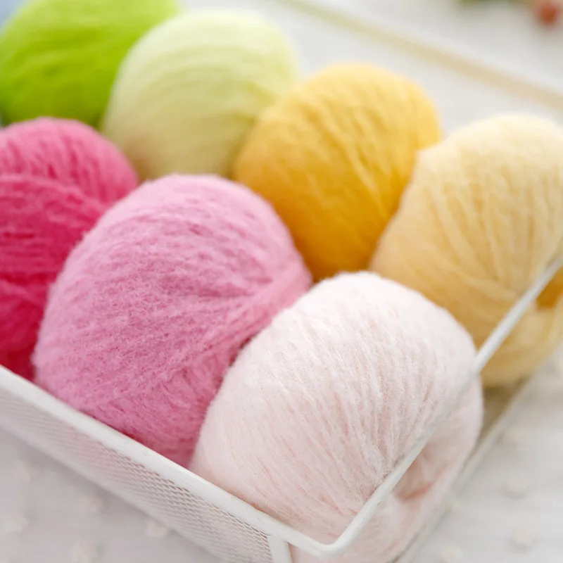 Multicolor cotton candy velvet 40g wool felt hook woven thread doll thread hair card hand woven material wool thread