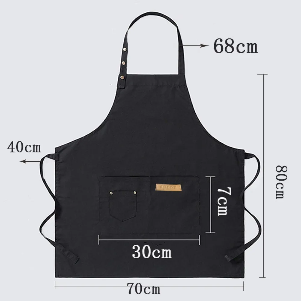 2024 Anti-fouling and Waterproof Apron Black Adjustable Home Restaurant Milk Tea Advertising Fashion Apron