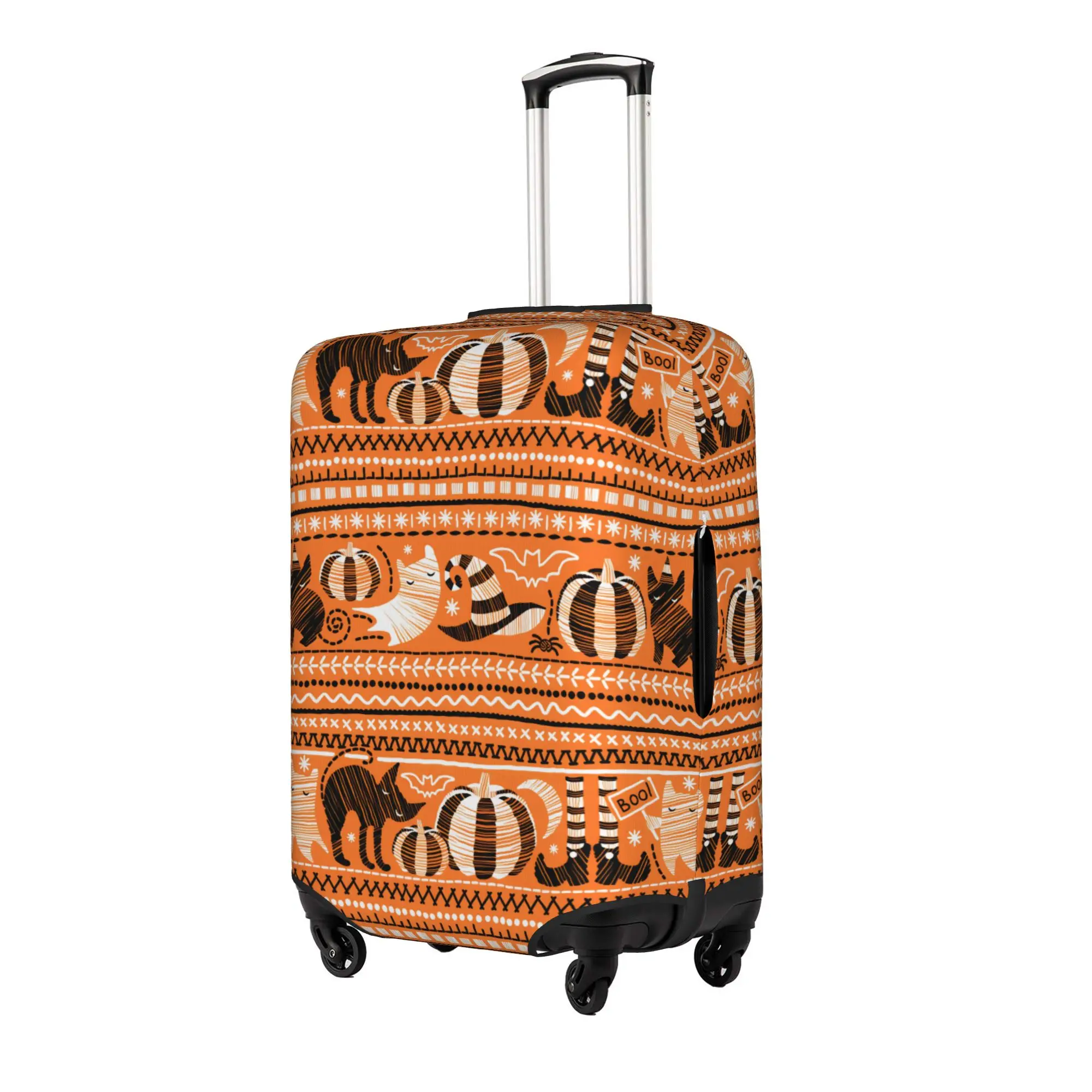 Halloween pumpkins Ghosts  Travel Luggage Cover Dust Proof  Suitcase Cover Protector Fit 18-32 Inch