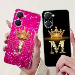 For Vivo Y18 Y18i Y18e Case Soft Silicone Crown Letters Painting TPU For Vivo Y03 Case Fundas Coque VivoY03 V2332 Bumber Shells