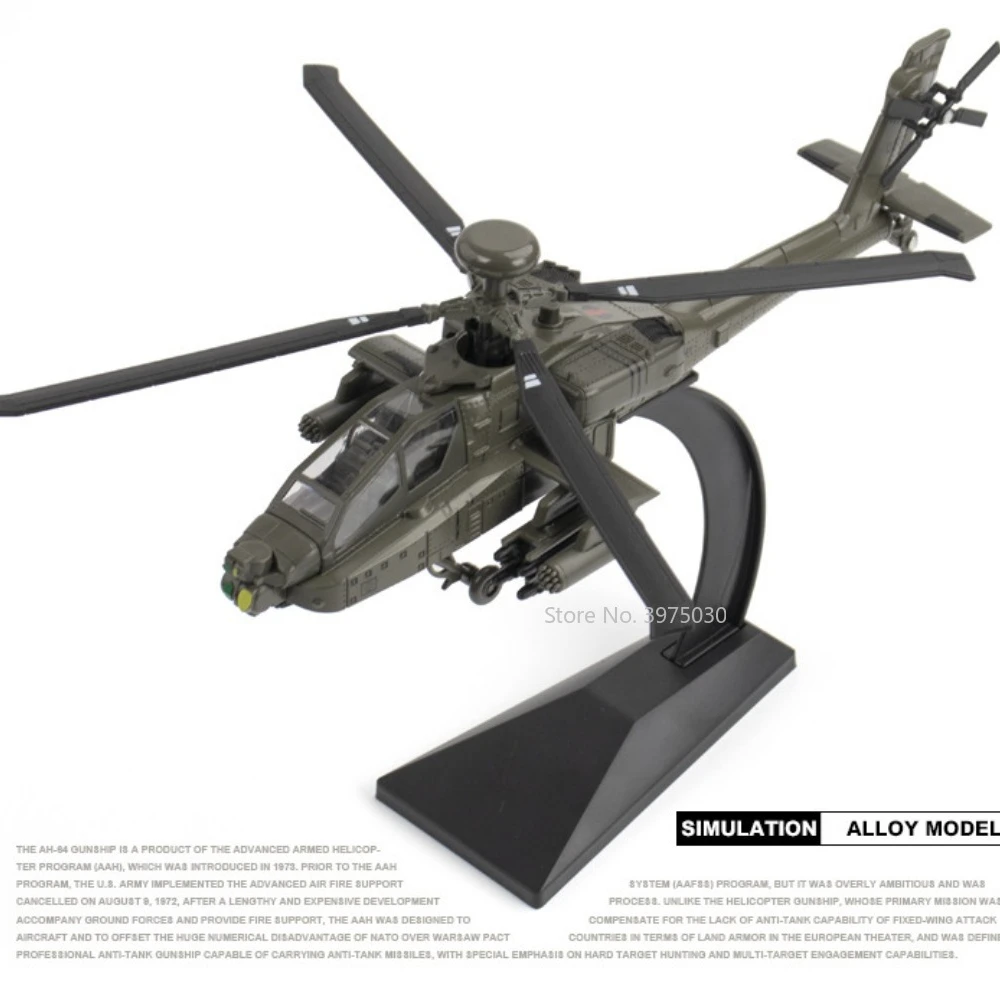 24cm Apache Armed Helicopter Alloy Diecast Airplane Model Toy Simulation Sound Light Airplane Model Collection Boy Holiday Gifts