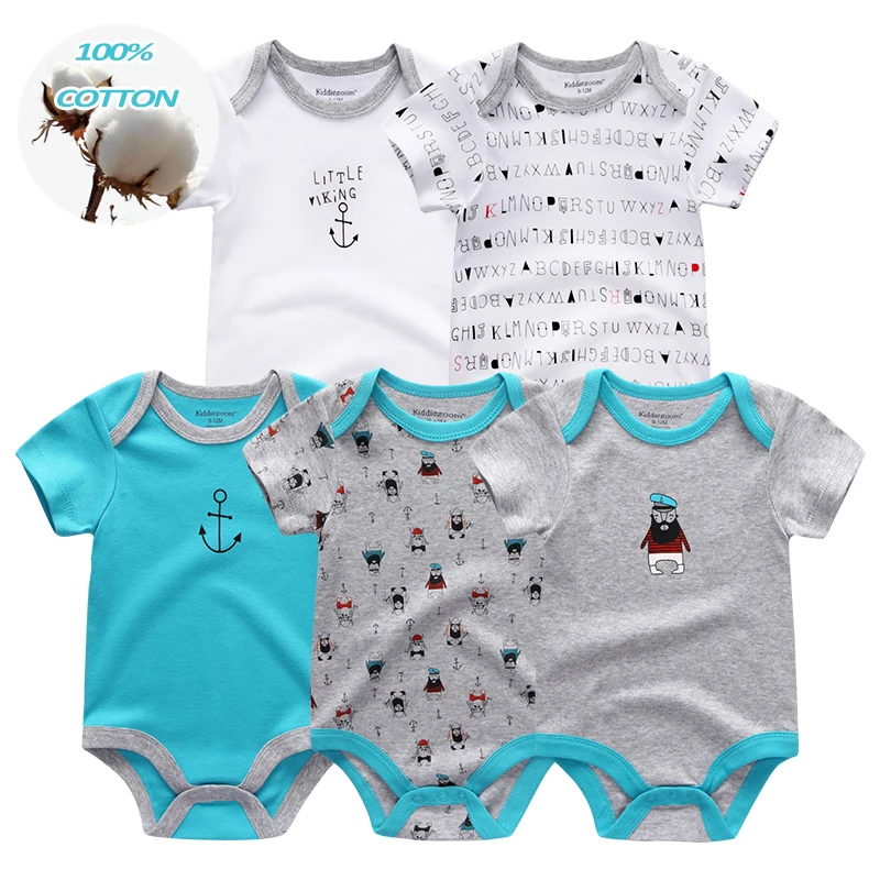 100% Cotton Baby Boy Bodysuit Fall Infant Girl Jumpsuit Short Sleeve Print Clothes Unisex Newborn Romper Cheap Stuff for Babies