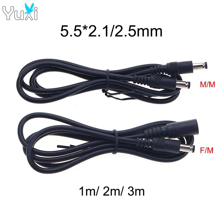 YuXi DC 5,5 x 2,1 mm 5,5 x 2,5 mm Stecker auf Stecker/Buchse Verlängerungskabel 20 AGW Netzteil-Verlängerungskabel für CCTV-Kamera-Router