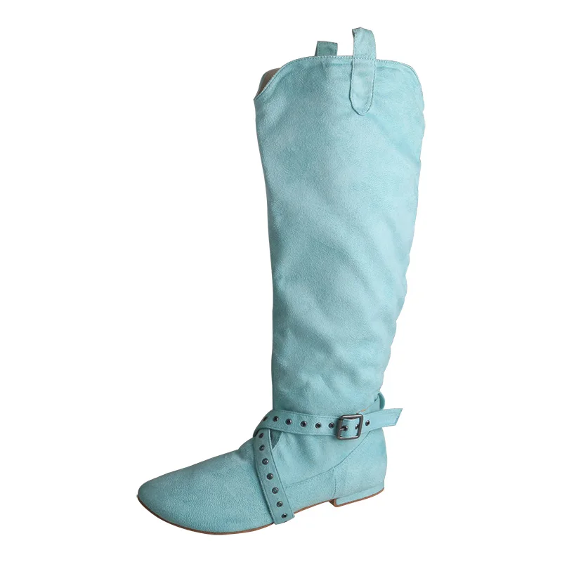 Customized Heel & Color Ladies Long Boots Dance Shoes Mint Green Dance Warm up Boots Soft Suede Sole with Zipper