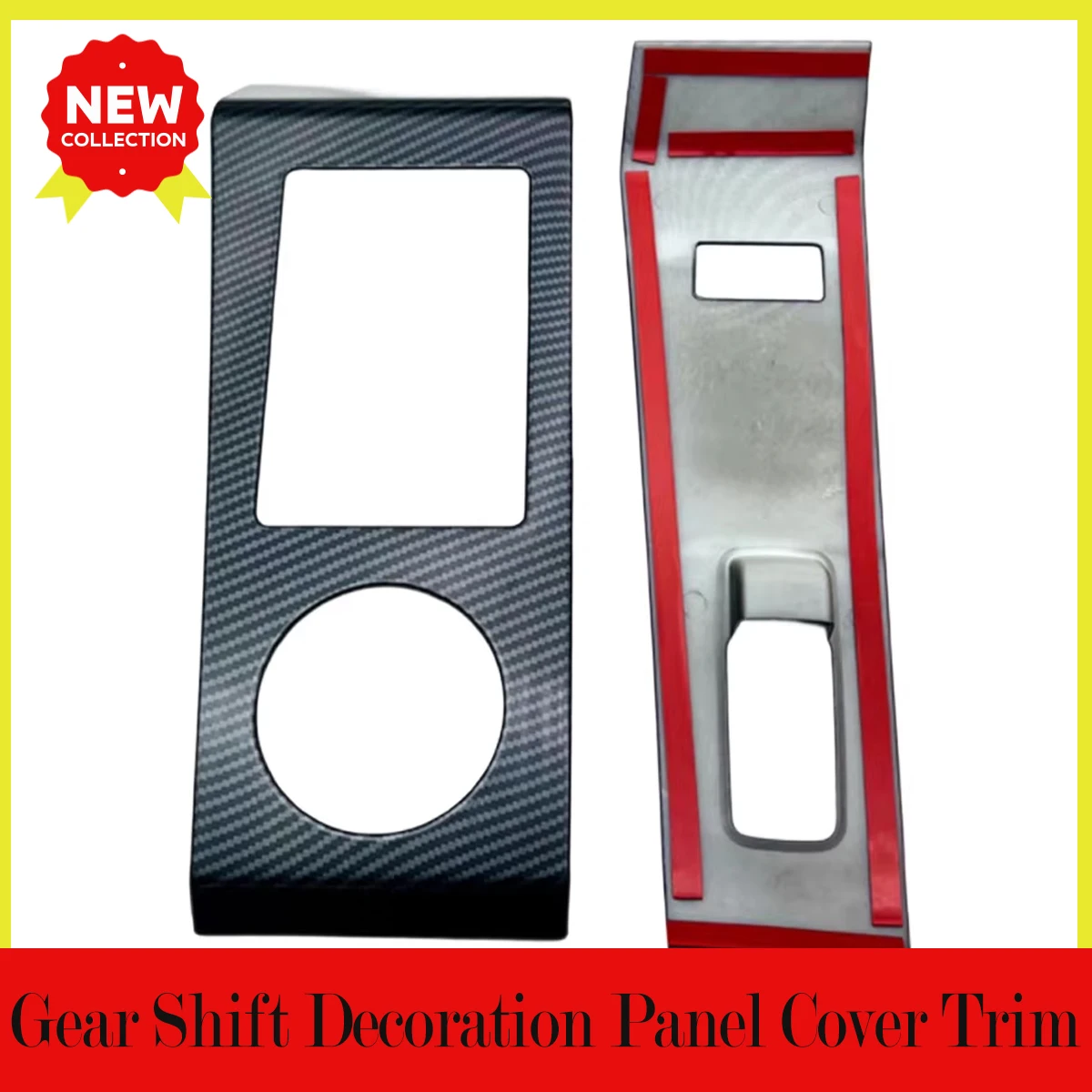 

2PCS Gear Shift Decoration Panel Cover Black, Grey, Beige carbon fiber texture Interior accessories For Mitsubishi