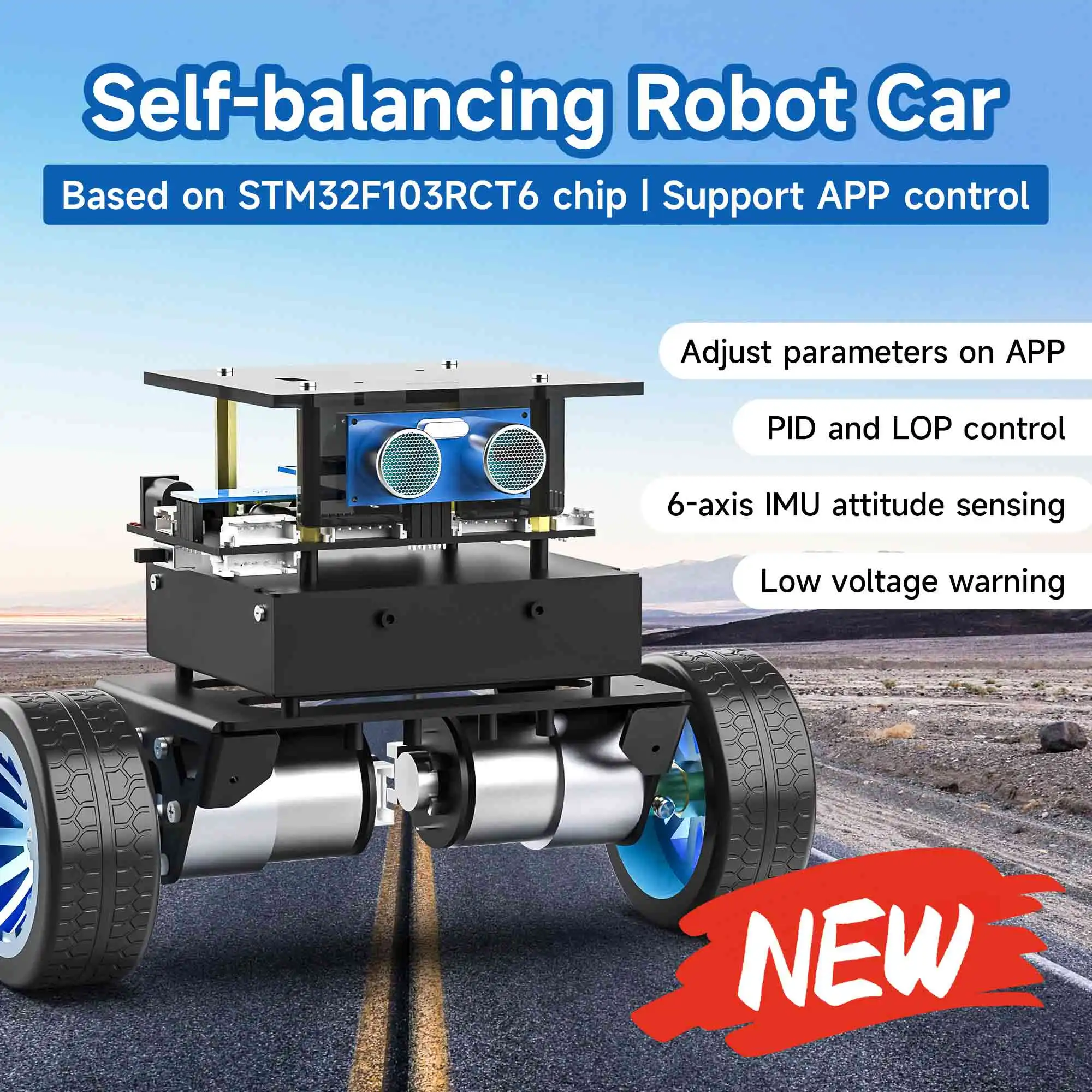 Yahboom STM32 Self-Balance Robot Car Adopt STM32F103RCT6 Chip With 6-axis Attitude Sensor Educational Smart Toy Support 4KG Load